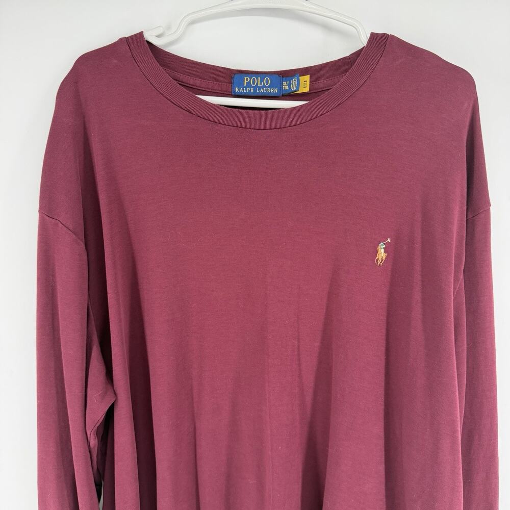 Polo Ralph Lauren Men’s Size XLT Maroon Long Sleeve T-Shirt - Picture 2 of 7